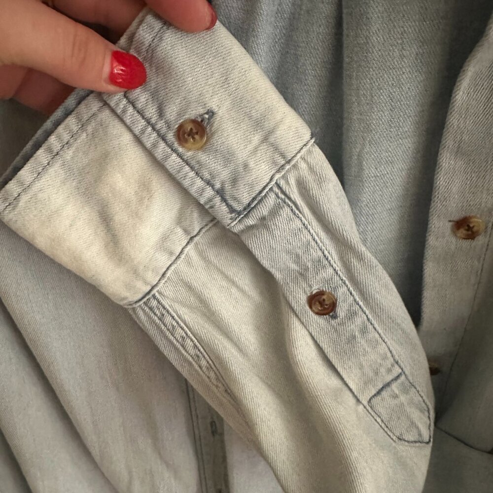 Favorite Daughter Boyfriend Denim Botton-Up Shirt XL - Picture 6 of 6